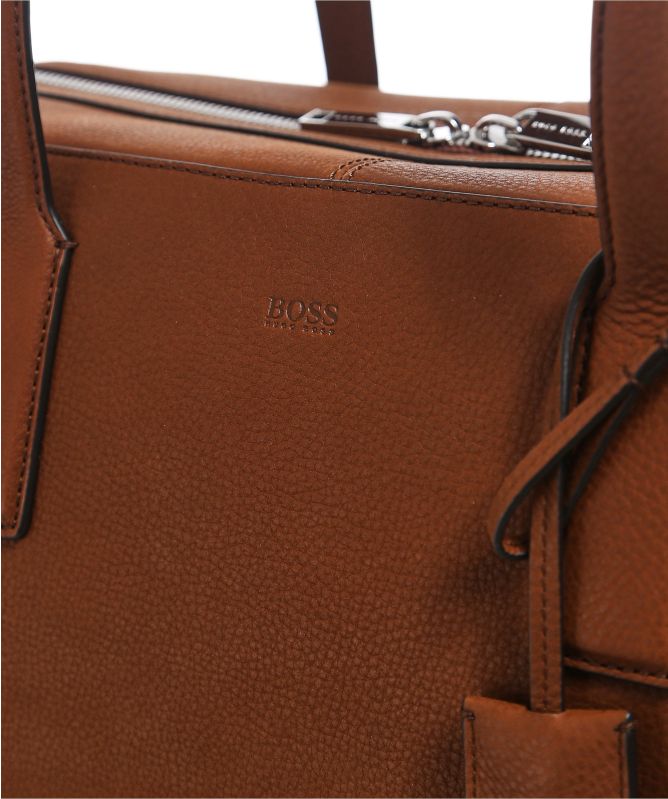 BOSS Grained Leather Crosstown C_Holdall