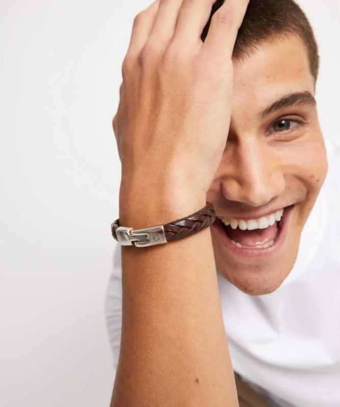 UNOde50 Braided Leather Clasp Bracelet