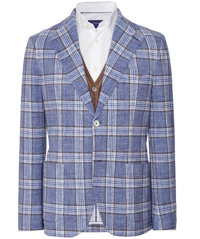 Circolo 1901 Stretch Cotton Pique Check Print Jacket