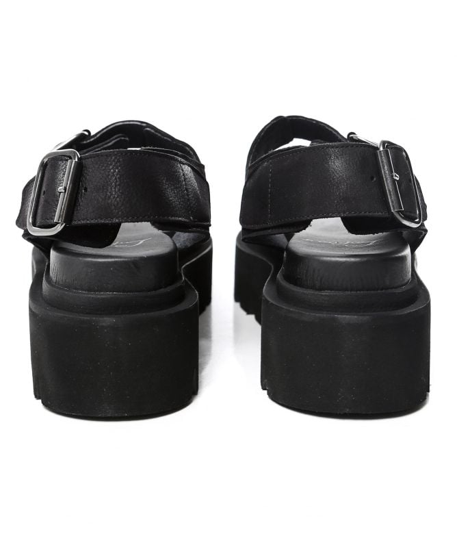 ★HUNTER★ WOMEN City Level Neo Leather Buckle Sandals Black Buy Hunter Boots UNISEX CITY REBEL NEO LEATHER BUCKLE