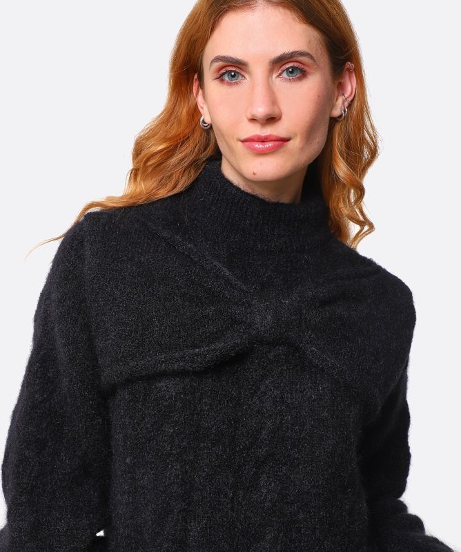 Hayley Menzies Winona Mohair Cable Knit Bow Sweater