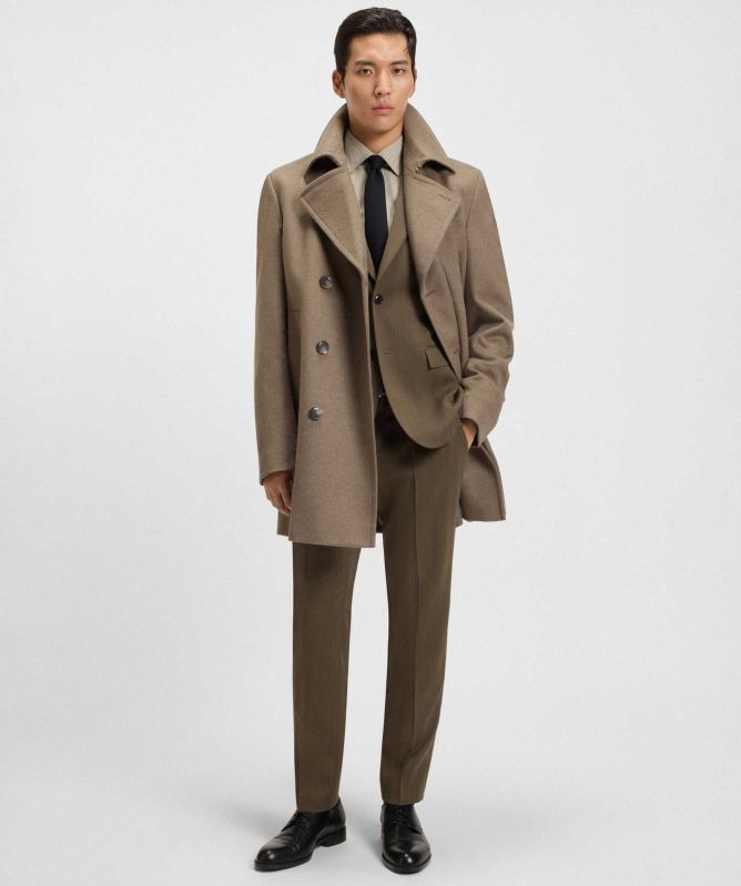 BOSS Wool Cashmere H-Hyde Peacoat