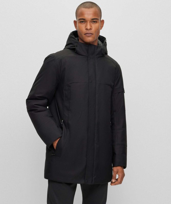 BOSSジャンLL BOSS - Slim-fit jacket with two-way front zip - Silver