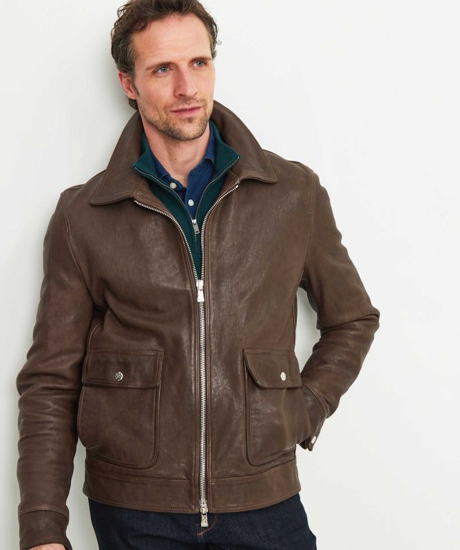 J. Blades Leather Zip Jacket