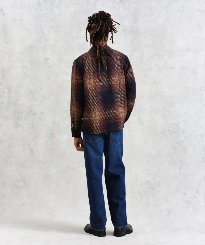 Wax London Windowpane Check Whiting Overshirt