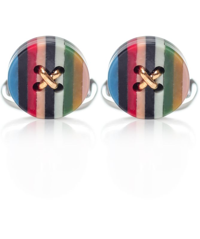 Paul Smith Artist Stripe Button Cufflinks