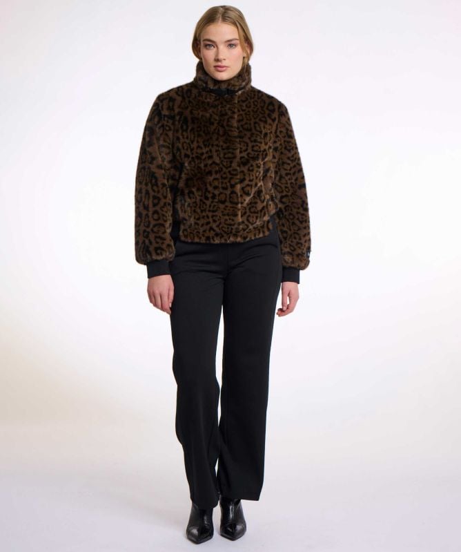 Rino and Pelle Ambra Leopard Faux Fur Jacket