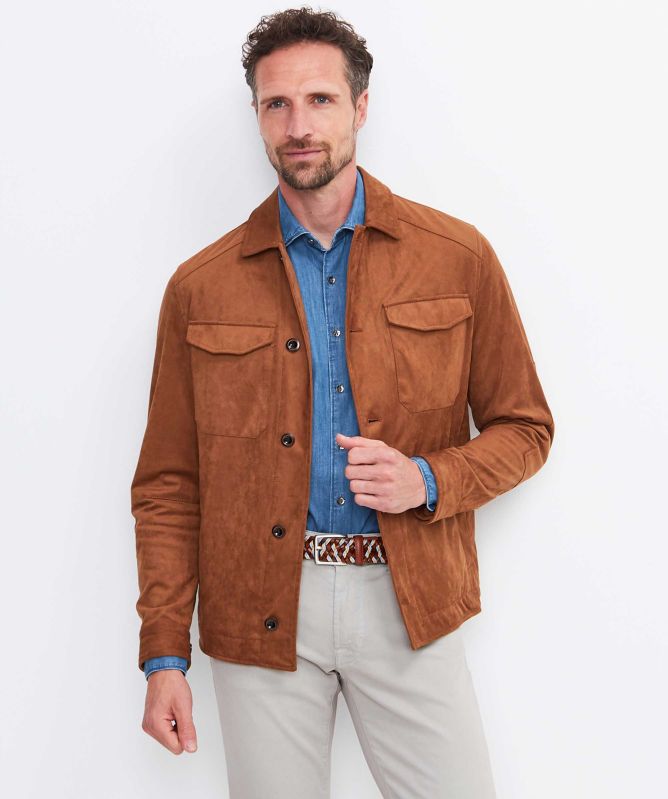 Seinse Faux Suede Pocket Jacket