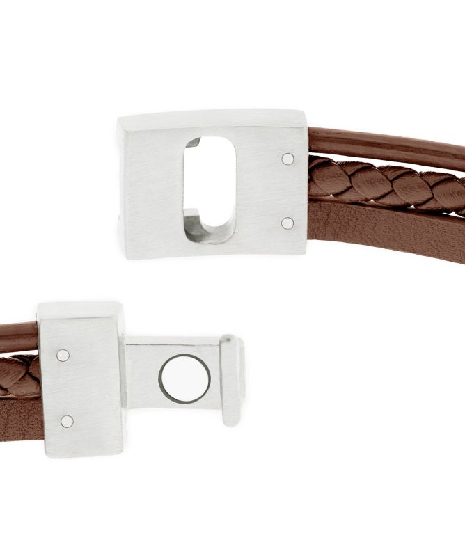 Steel and Barnett Casual Cole Leather Bracelet
