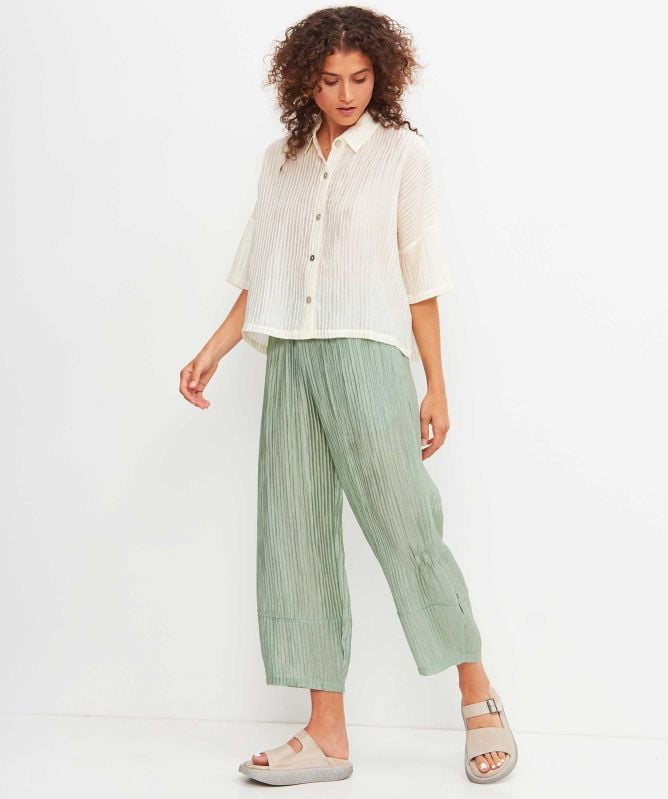 Thanny Pleated Cropped Trousers
