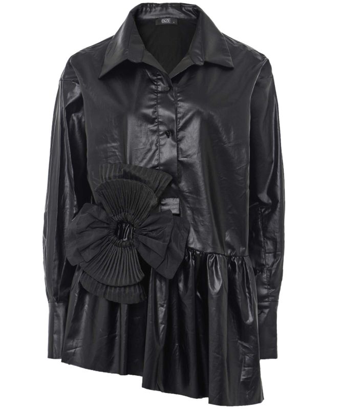 Bize Flower Detail Peplum Blouse