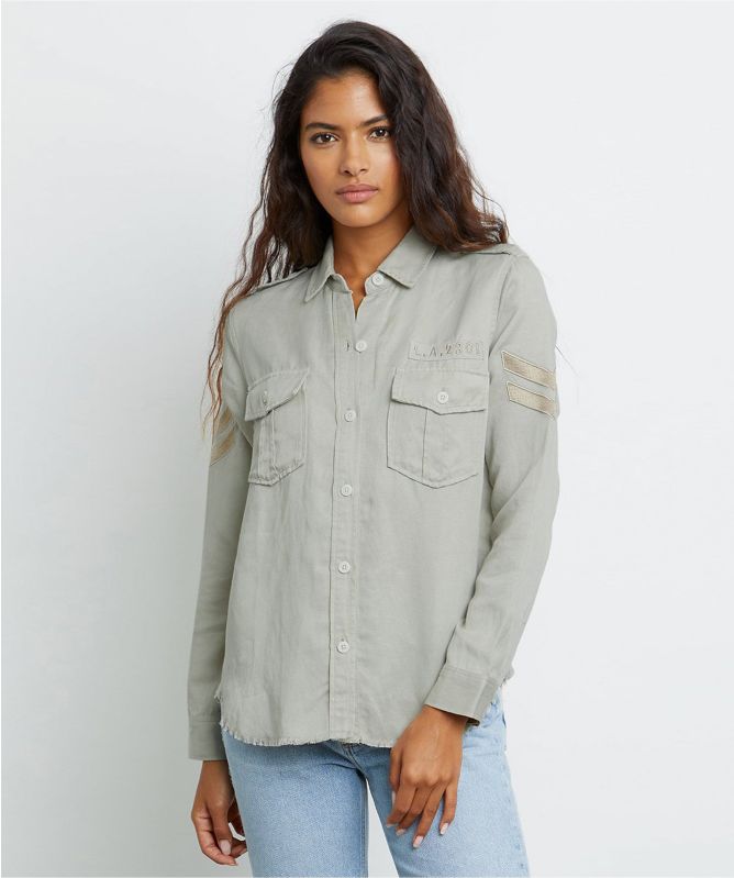 Rails Conrad Military Patch Shirt