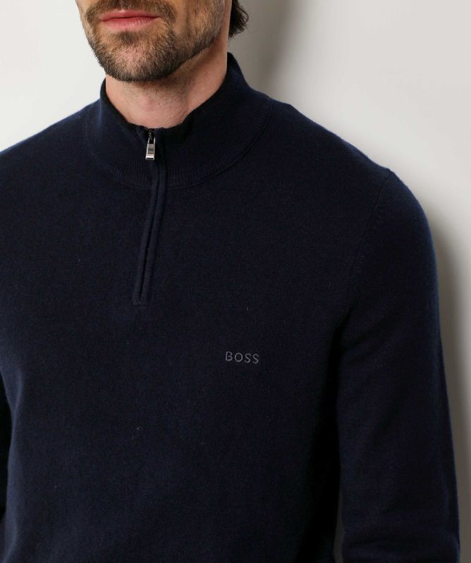 BOSS Virgin Wool Zip Emarlo Jumper