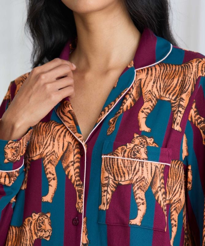 Chelsea Peers Tiger Stripe Print Nightshirt