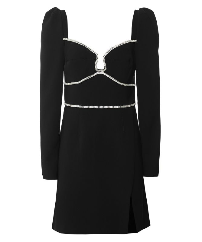 Self-Portrait Crepe Diamante Mini Dress