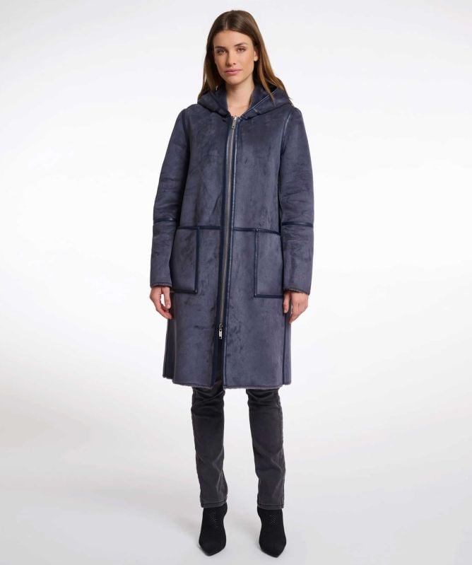 Rino and Pelle Ova Reversible Hooded Coat