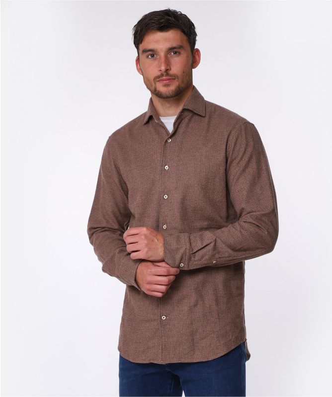 Stenstroms Fitted Body Flannel Puppytooth Shirt