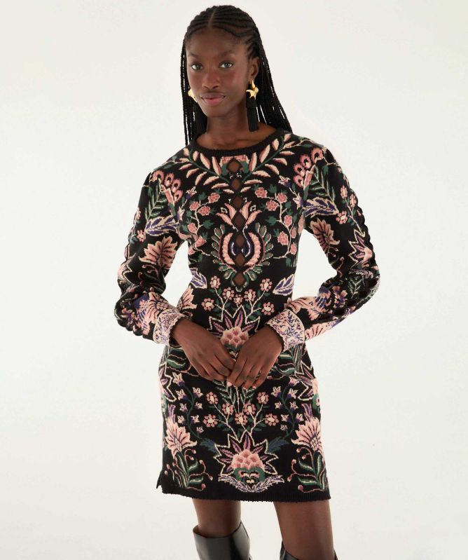 FARM Rio Marvellous Garden Knitted Mini Dress