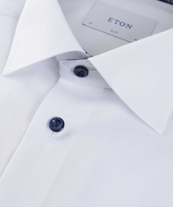 Eton Slim Fit Floral Trim Shirt