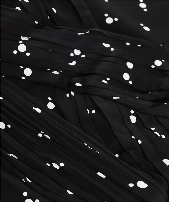 Self-Portrait Long Sleeve Polka Dot Dress