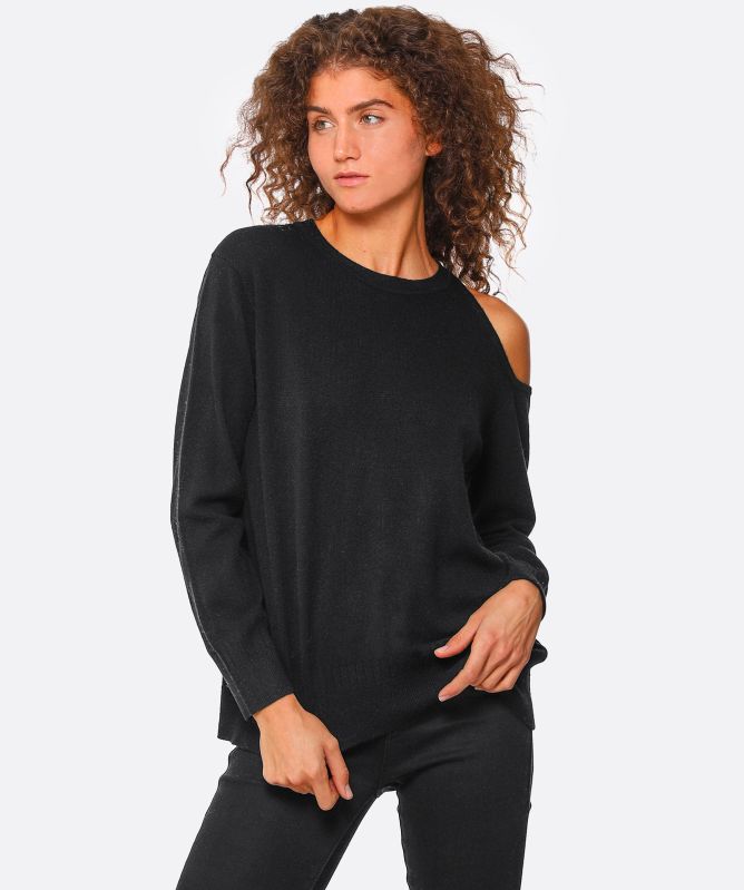 Van Kukil Pearl Off the Shoulder Cashmere Sweater