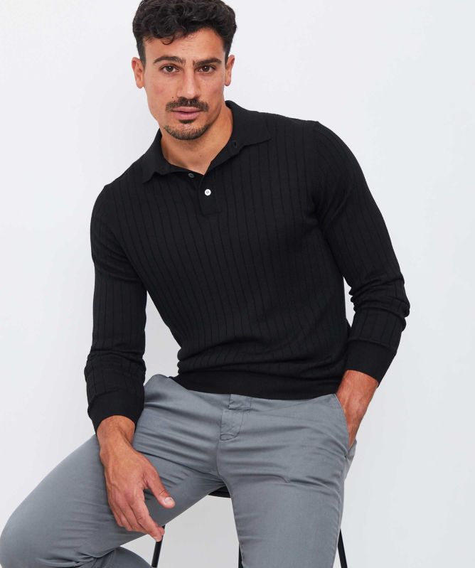 Filippo De Laurentiis Merino Ribbed Polo