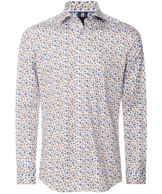 Guide London Slim Fit Sateen Printed Shirt