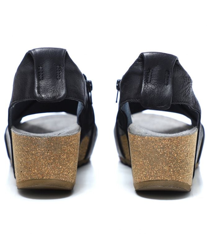 Lofina Leather Slingback Wedge Sandals