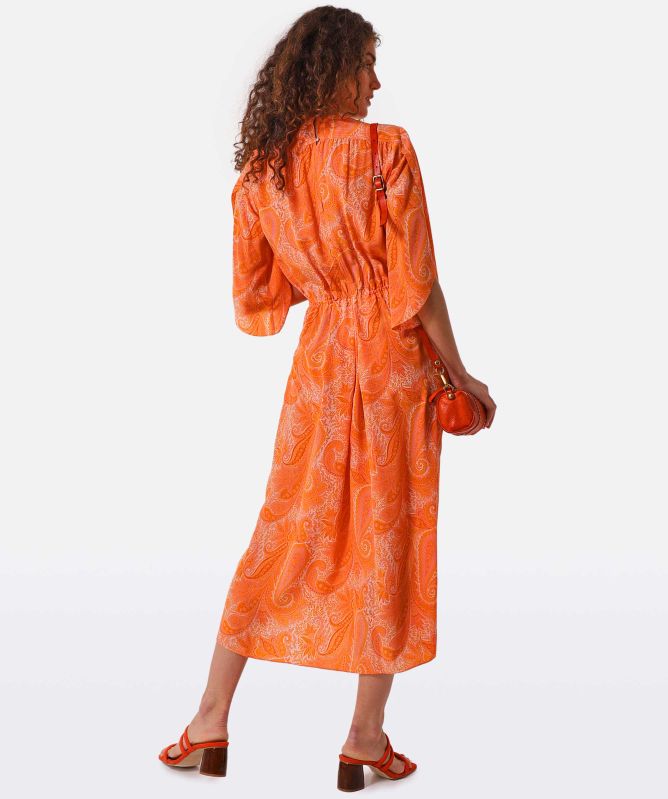 Zadig and Voltaire Rusty Silk Draped Midi Dress