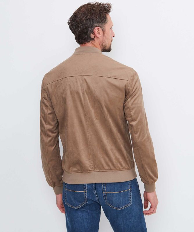 Seinse Faux Suede Bomber Jacket