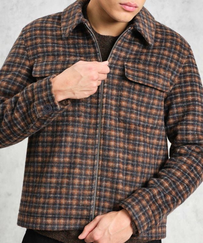 Wax London Wool Check Osier Jacket