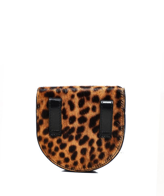 Vivienne Westwood Leather Leopard Nano Saddle Crossbody Bag