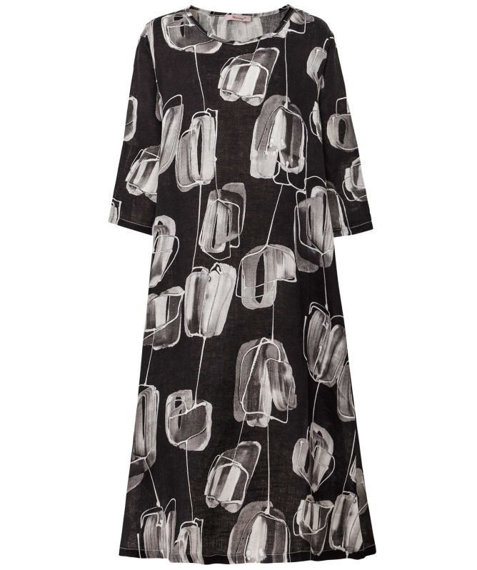 Thanny Block Print Linen Dress