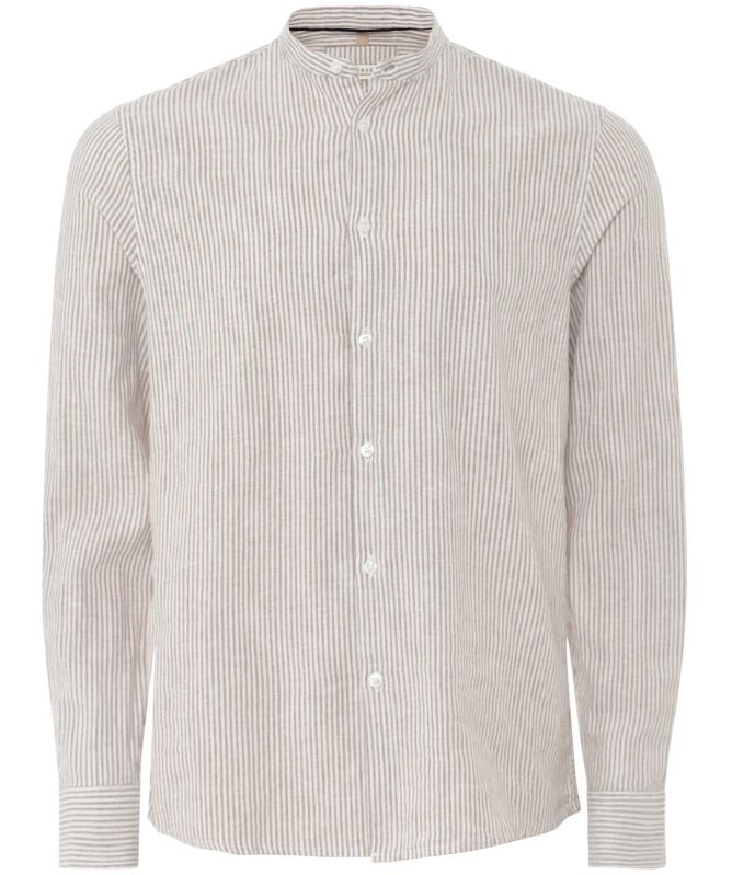 Seinse Cotton Linen Striped Grandad Shirt
