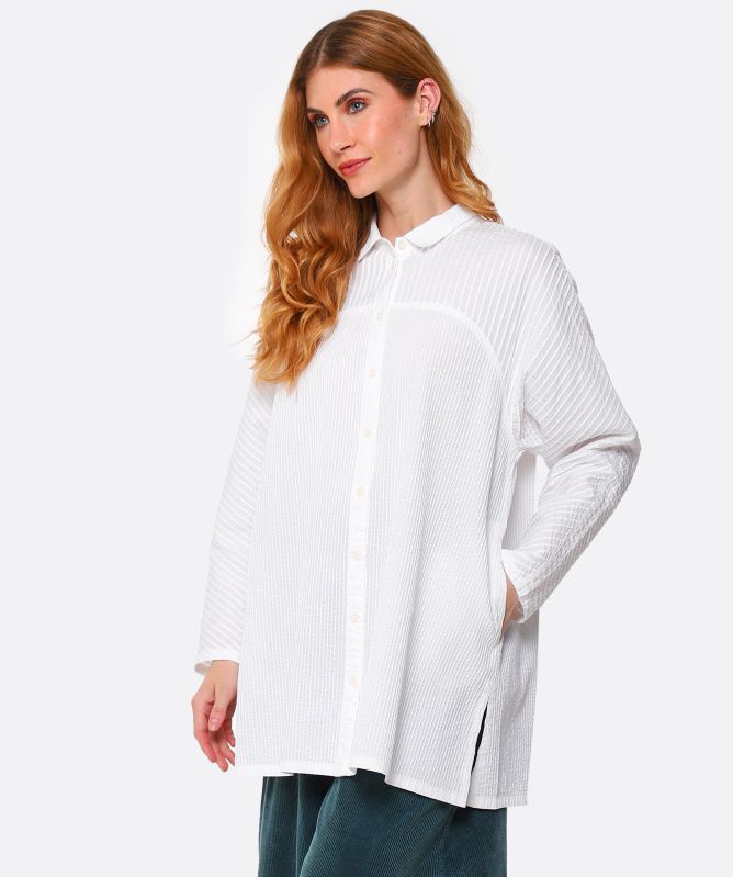Yaccomaricard A-Line Pintuck Lawn Shirt