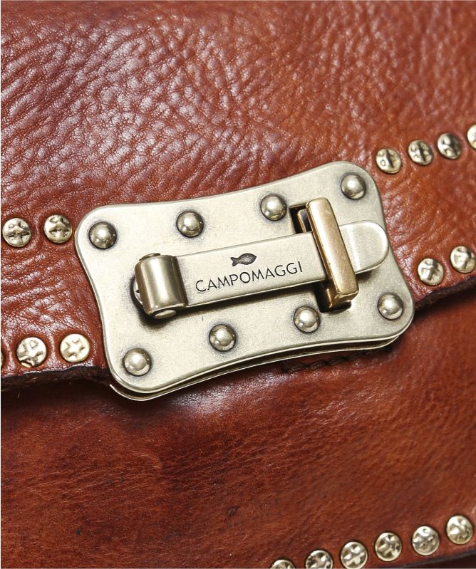 Campomaggi Medium Leather Studded Crossbody Bag