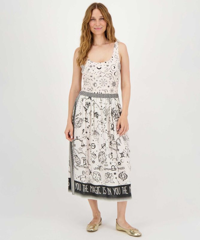 Me369 Vanessa Zodiac Printed Midi Skirt