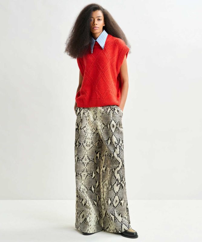 Essentiel Antwerp Import Cable-Knit Sleeveless Jumper