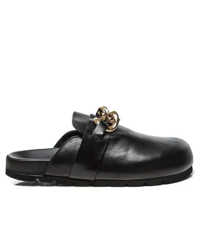 ALOHAS Fireplace Chain Leather Clogs
