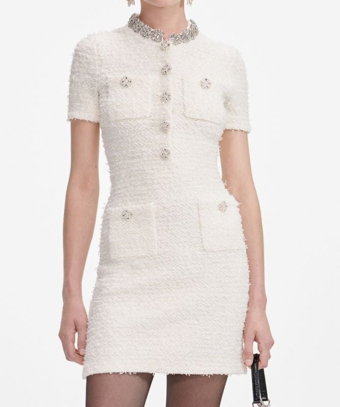 Self-Portrait Bouclé Knit Dress