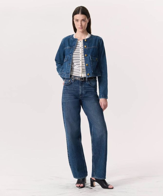 Rag and Bone Dina Striped Cotton-Blend Cardigan