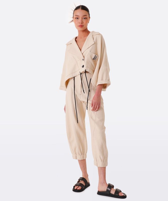 Lurdes Bergada Textured Cotton Pants