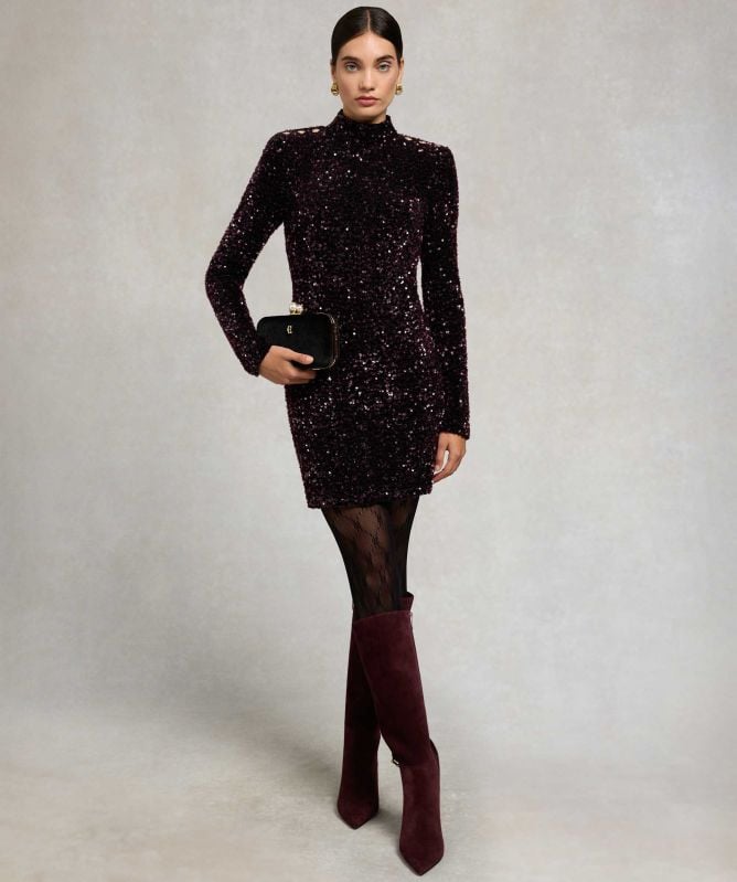 Holland Cooper Cara Sequin Mini Dress