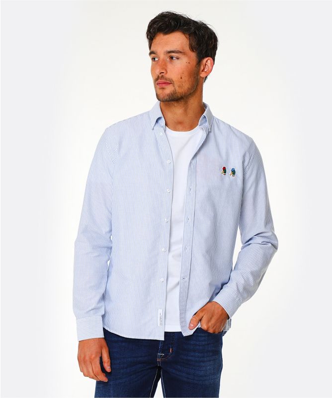 Edmmond Studios Regular Fit Striped Duck Shirt
