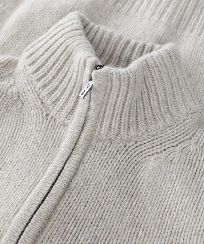 Sand Wool Zip Ingram Cardigan