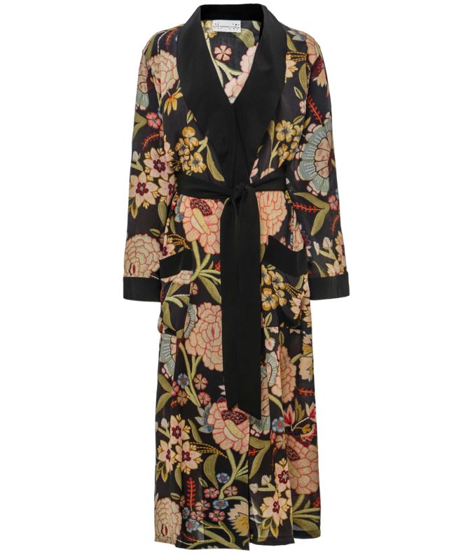 One Hundred Stars Dahlia Black Crepe Gown