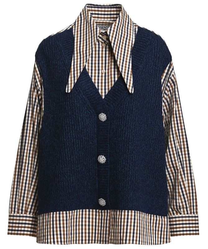 Essentiel Antwerp Kute Layered Knit Tank top Shirt