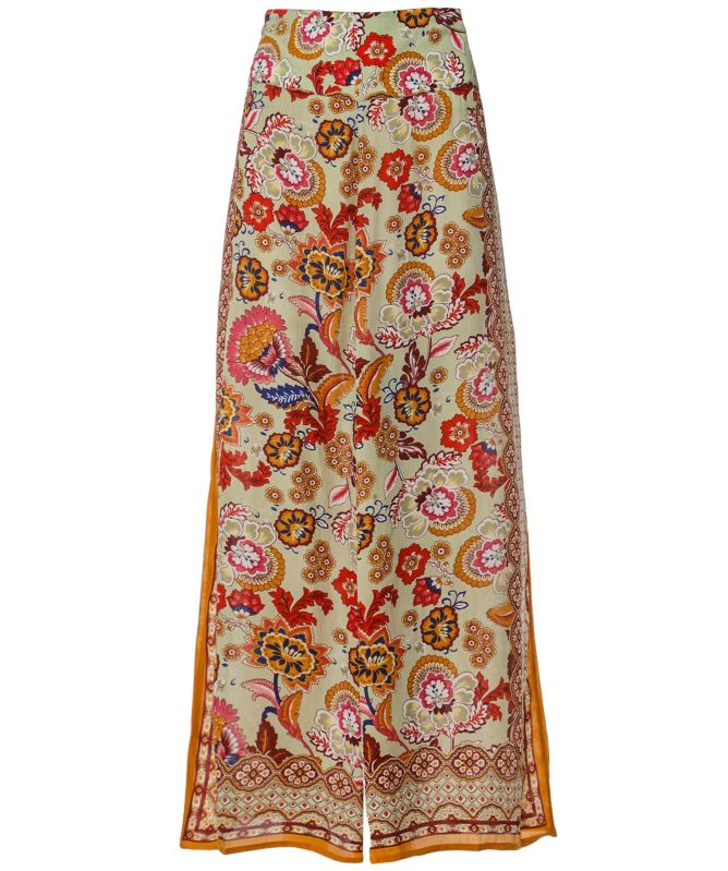 One Hundred Stars Indian Flower Crepe Palazzo Trousers
