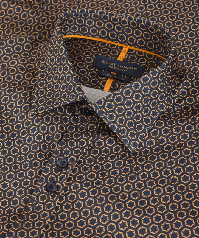 Guide London Slim Fit Geometric Shirt