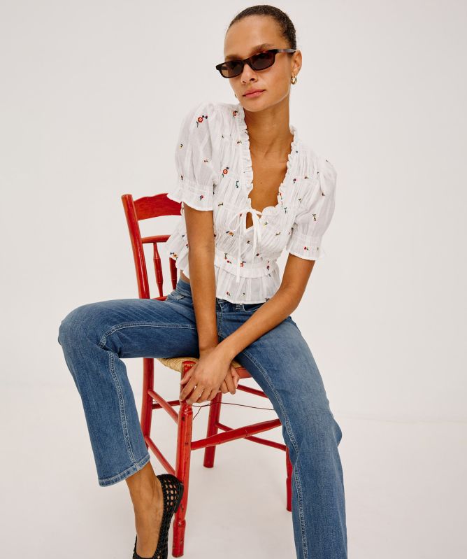 Rails Fontaine Smocked Top